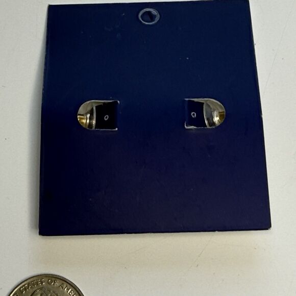 Michelle McDowell Gold Tone Bamboo Shape Metal Square Hoop Earrings New - Picture 5 of 6